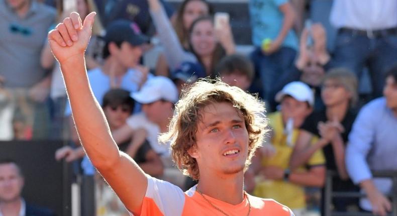 Alexander Zverev of Germany celebrates after winning the Rome Masters