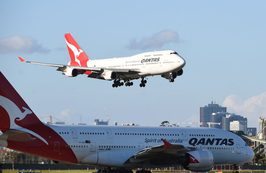 Boeing 747 i Airbus A380 we flocie australijskich linii lotniczych Qantas. 