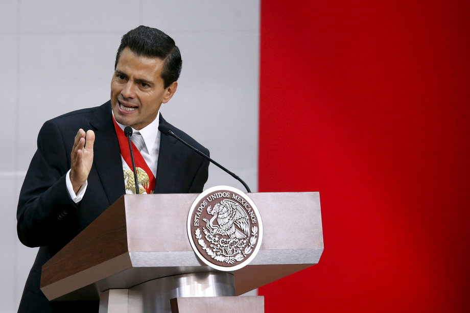 Mexico's President Enrique Peña Nieto during his third state of the union address at the National Palace in Mexico City, September 2, 2015.