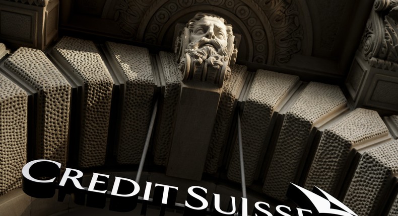 Credit Suisse shares fell Monday as investors fretted about the bank's potential collapse.