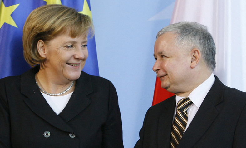 Angela Merkel i Jarosław Kaczyński