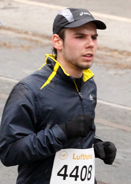 Andreas Lubitz w czasie półmaratonu, 14 marca 2010, Frankfurt