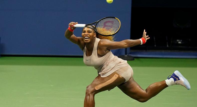 Serena Williams returns a shot to Margarita Gasparyan, of Russia during the third round of the US Open tennis championships, Thursday, September 3, 2020, in New York.