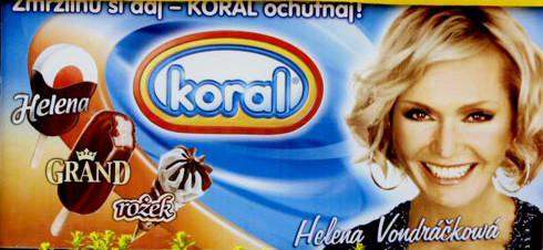 Helena Vondráčková w reklamie lodów Koral