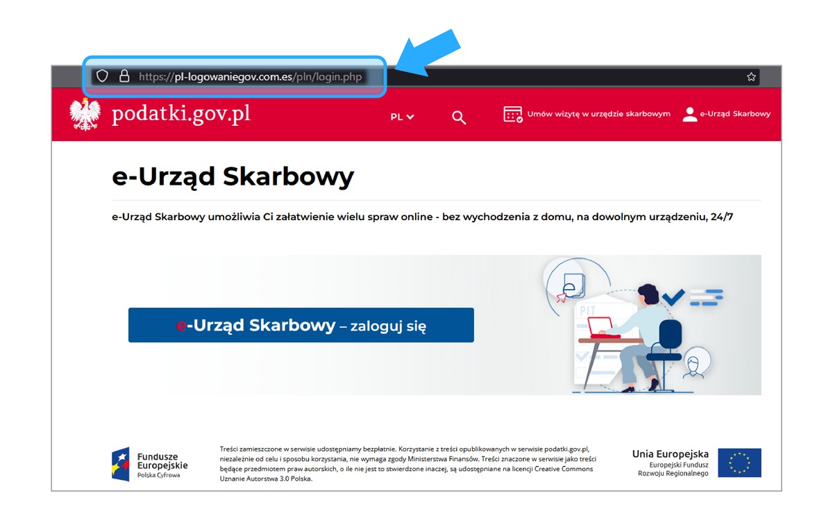 Fałszywa strona eUS