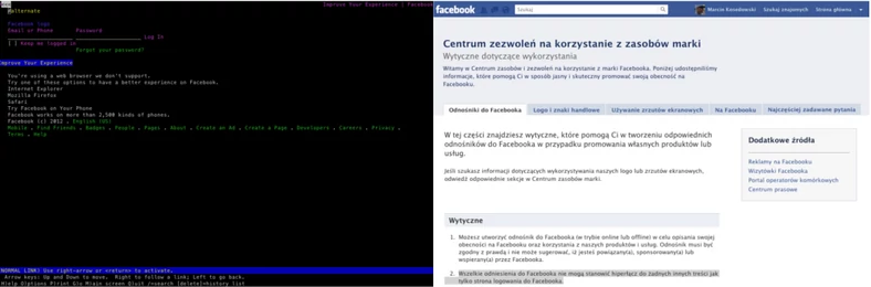 Facebook - który zrzut ekranu jest ok?