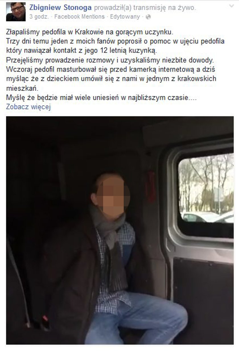 Zbigniew Stonoga złapał pedofila?