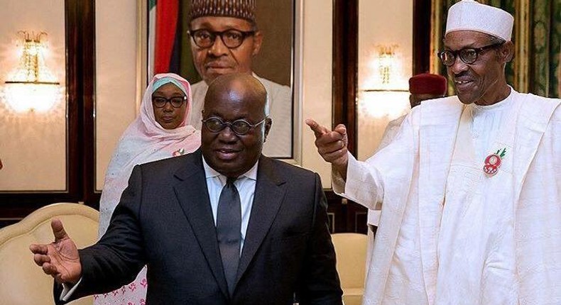 President Muhammadu Buhari meets with Ghana’s President, Nana Akufo-Addo.