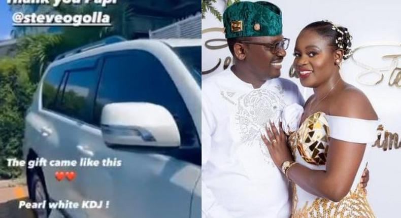 Akothee’s younger sister, Cebbie Koks gifted new sleek ride by lawyer Steve Ogolla after their traditional wedding on December 28, 2022