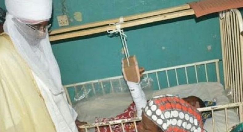 Lamido Sanusi at the hospital to visit baby Musa