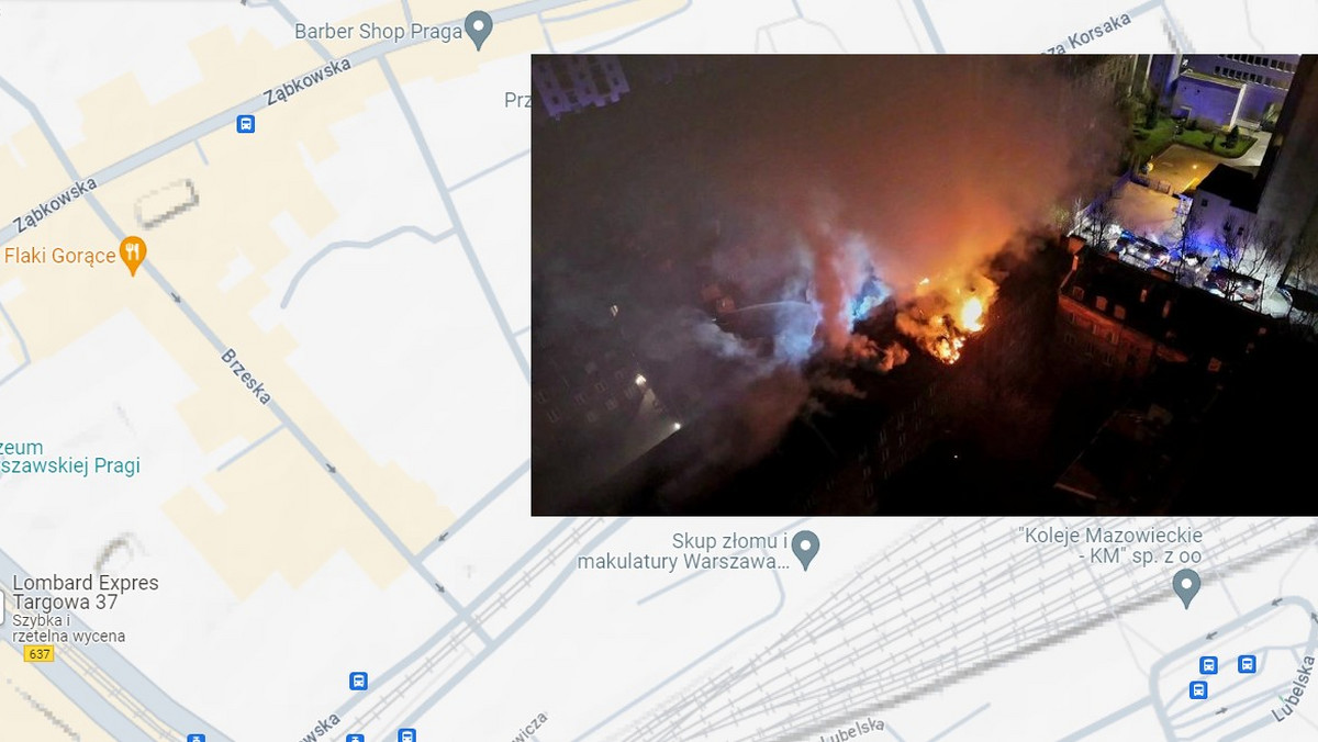 Gigantyczny pożar w Warszawie. Płonęła kamienica, ewakuowano kilka rodzin
