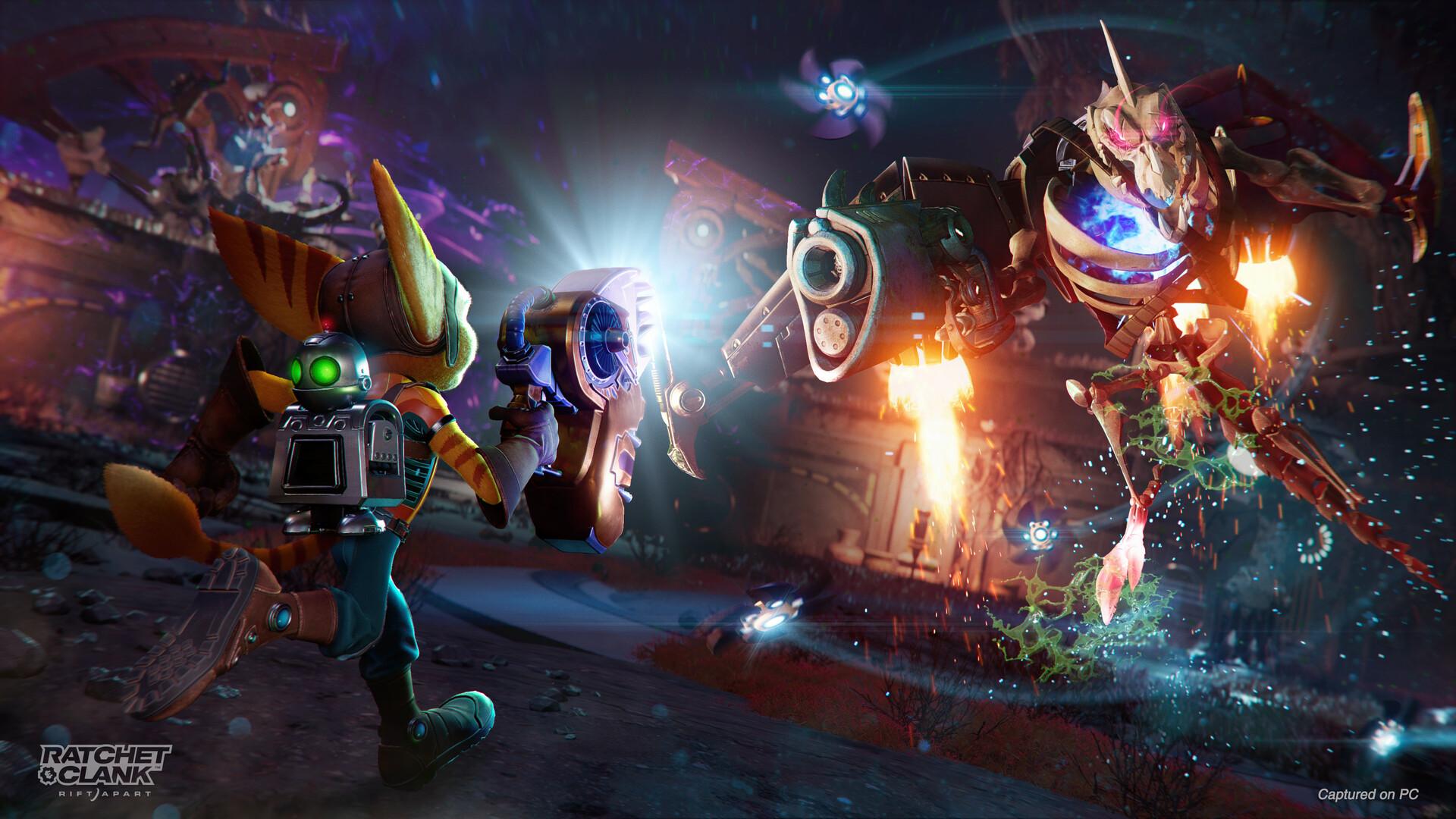 Oficiálny obrázok z počítačovej verzie Ratchet & Clank: Rift Apart.