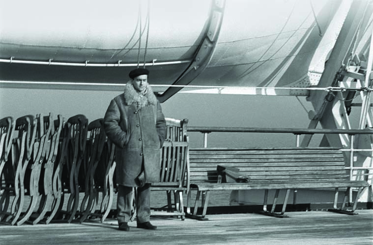 Na "Batorym" w dniu wyjazdu do USA, Gdynia, 1959. Dzięki uprzejmości R. Horowitza