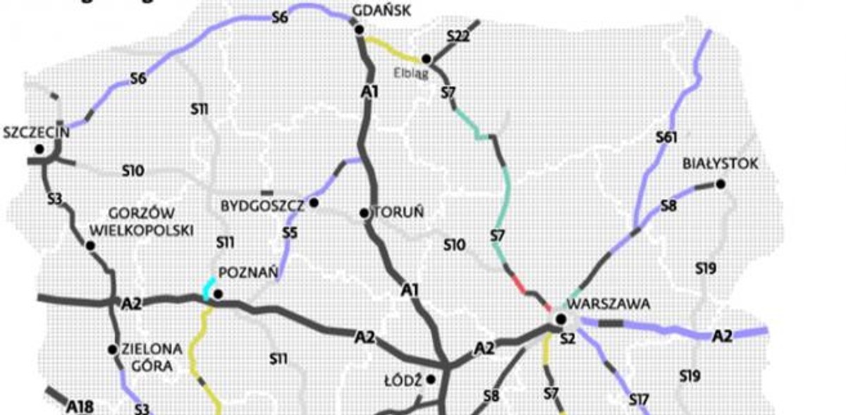 Spośród dróg ekspresowych najwięksi nieobecni na liście przetargów Tuska i Nowaka to droga S5 z Poznania przez Bydgoszcz do Grudziądza oraz Via Baltica