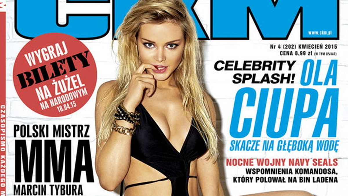 Ukazał się kwietniowy numer magazynu CKM. Na okładce można oglądać wdzięki Oli Ciupy. Dziewczyna, niegdyś znana jako "modelka Donatana", jest uczestniczką nowego programu Polsatu - "Celebrity Splash".
