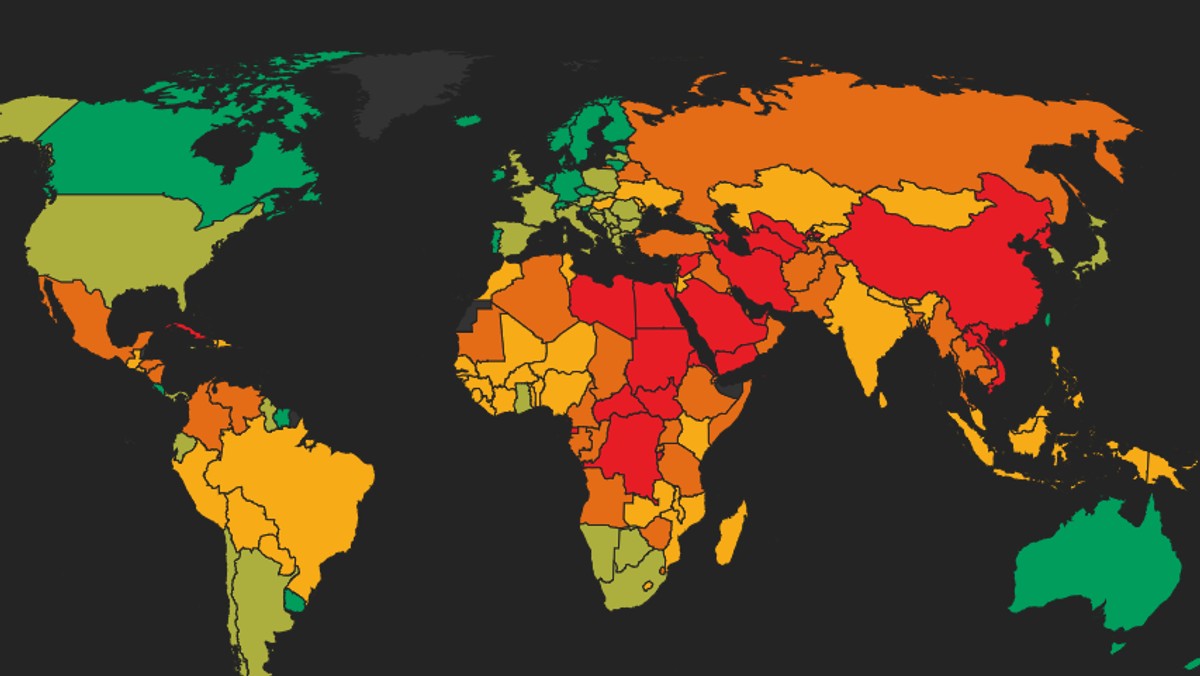 6 na 10 krajów świata z ograniczonymi swobodami obywatelskimi