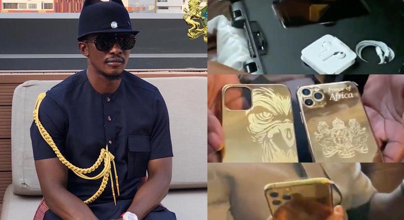 Cheddar shows off gold plated iPhone