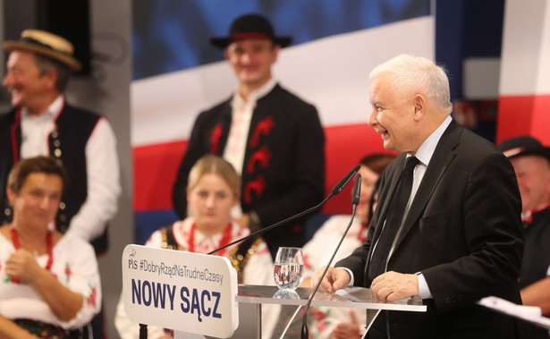 Prezes Prawa i Sprawiedliwości Jarosław Kaczyński w Nowym Sączu