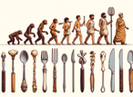 When did humans begin to use modern cutlery?