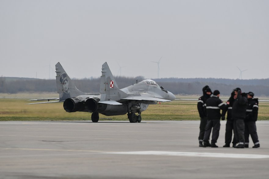 Myśliwiec MiG-29 w 22. Bazie Lotnictwa Taktycznego w Malborku