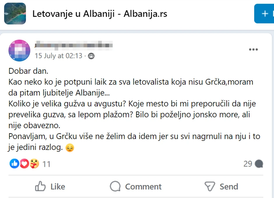 Albanija objava