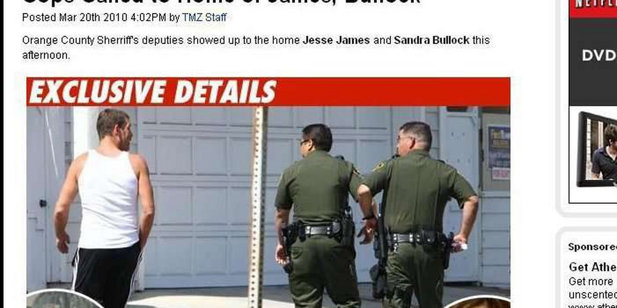 Policja w domu Jamesa i Bullock!!!