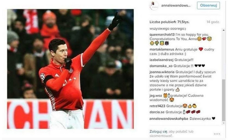 Lewandowscy spodziewają się przyjścia na świat córki