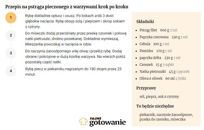 Przepis na pstrąga pieczonego z warzywami