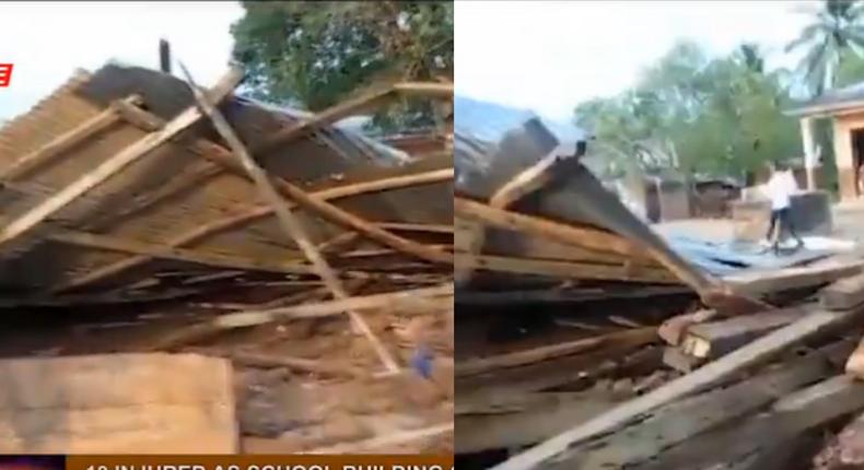 10 injured as school building collapses on teachers and students in Eastern Region