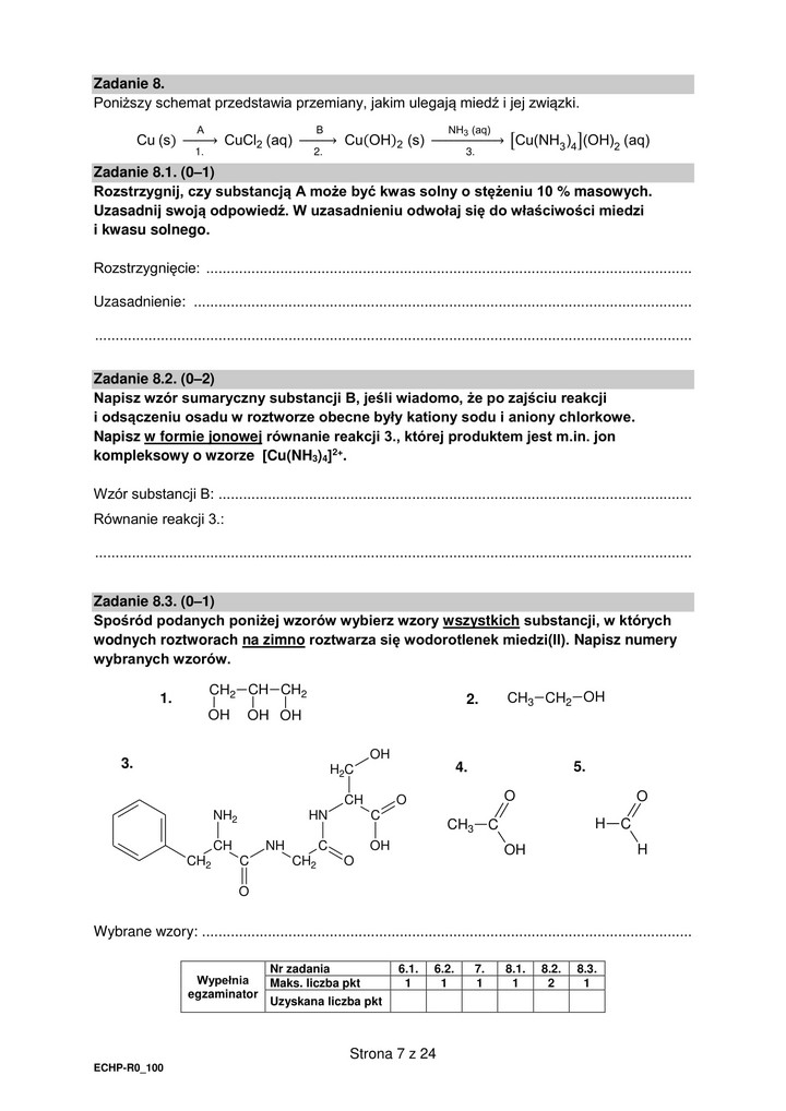 Chemia-matura rozszerzona-arkusz egzaminacyjny - 2022