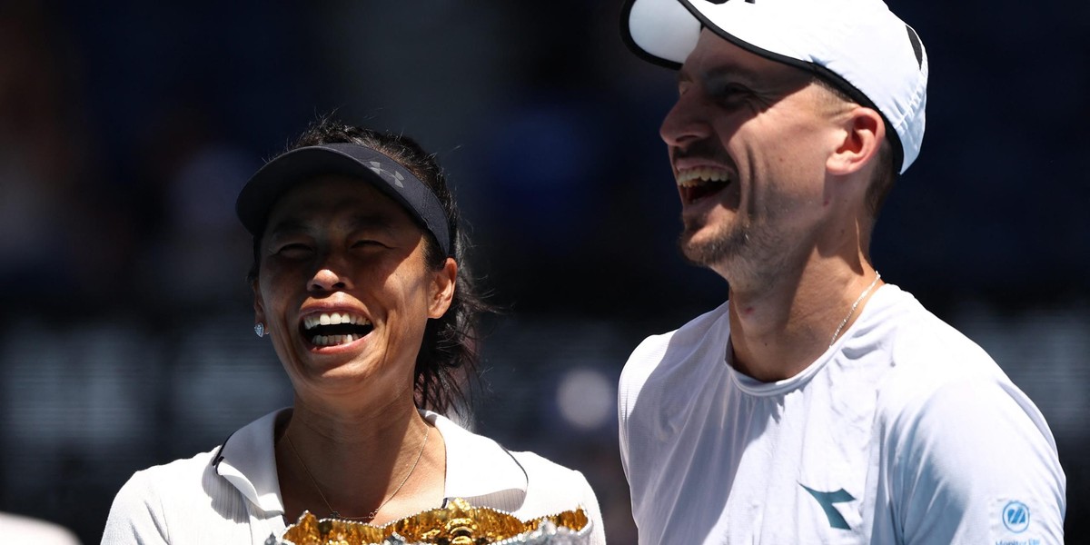 Jan Zieliński wygrał w mikście Australian Open z Tajwanką Su-Wei Hsieh.