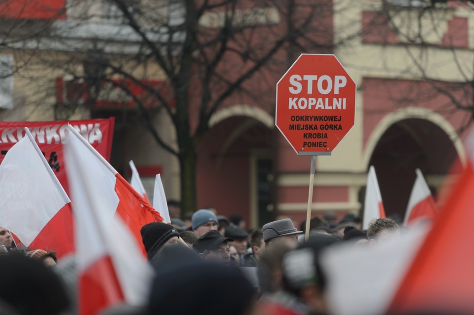 Protest mieszkańców w Lesznie. Nie chcą kopalni