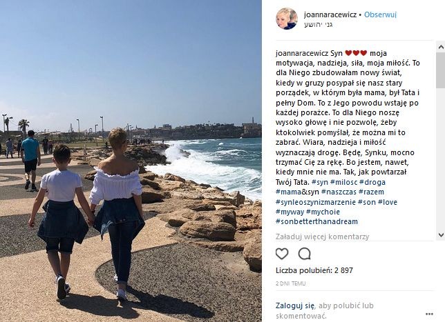 Joanna Racewicz z synem w Jerozolimie