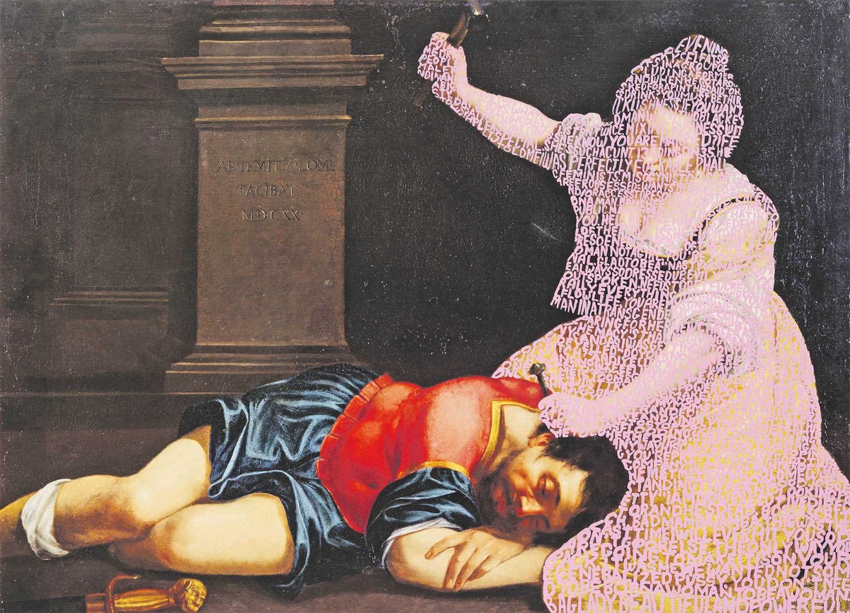 Betty Tompkins „Kobiety słowa”. Obraz z wystawy „Kwestia kobieca 1550–2025” (od 21 listopada w MSN w Warszawie)