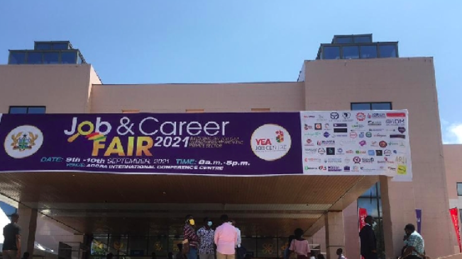 Ghanaian youth mass up at YEA job fair to seek job opportunities