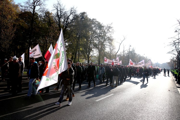 Protest sadowników w Warszawie
