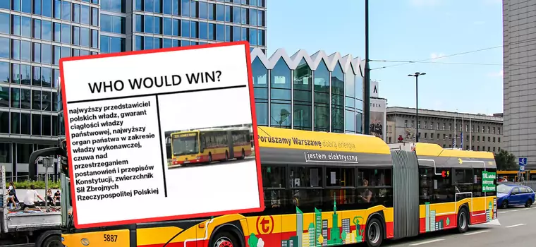 Memy z autobusem, który zablokował prezydenta. Internauci nie pozostawiają suchej nitki
