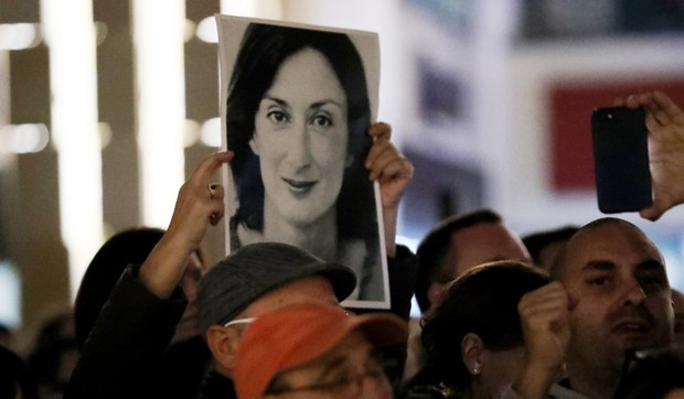 Protest u Valeti, Malta, 26. novembra 2019. zbog ubistva novinarke Dafne Karuane Galicije