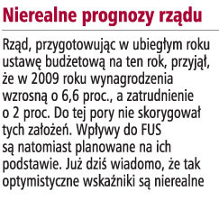 Nierealne prognozy rządu