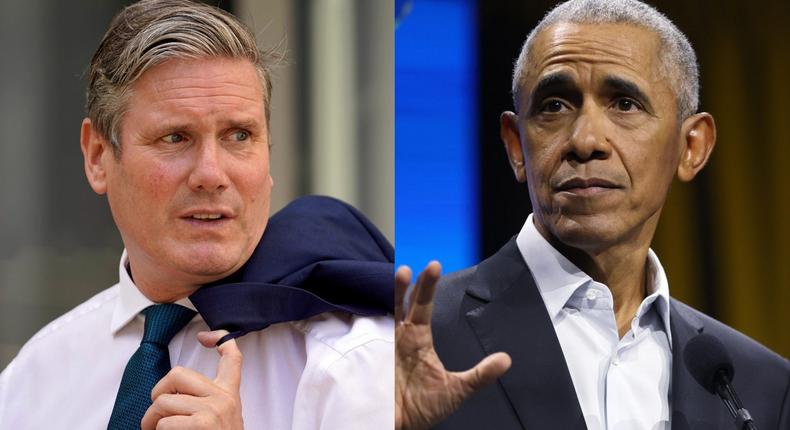 Barack Obama has been a mentor to Keir Starmer, who is likely to become UK Prime Minister after Thursday's election.Christopher Furlong/Getty Images,  Spencer Platt/Getty Images