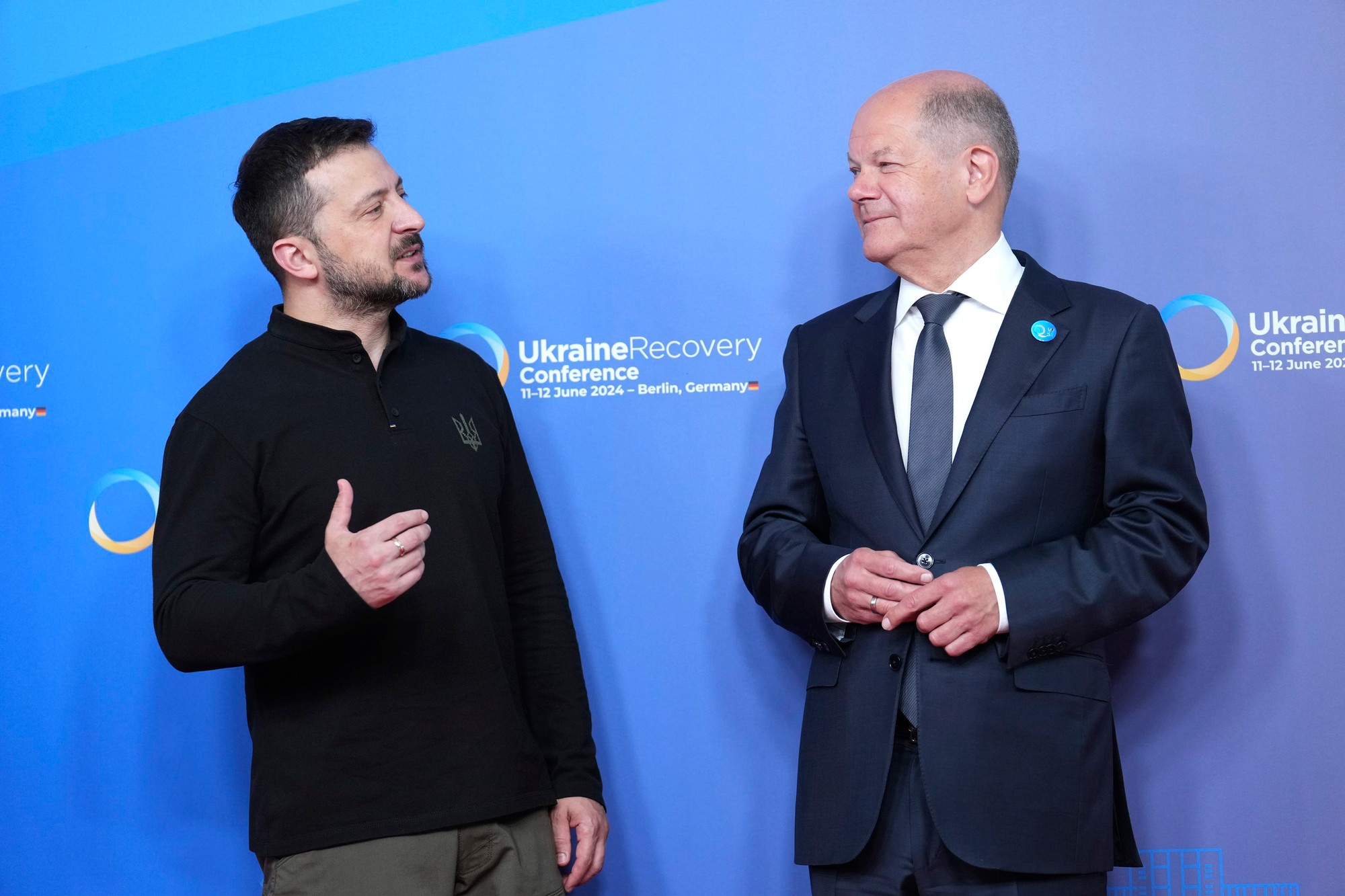 Ukrajinský prezident Volodymyr Zelenskyj a nemecký kancelár Olaf Scholz.