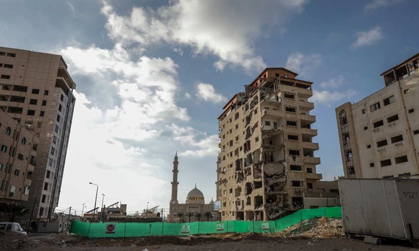 Zgrada u Gaza Sitiju 15. juna 2022, koja je oštećena u ratu 2021.