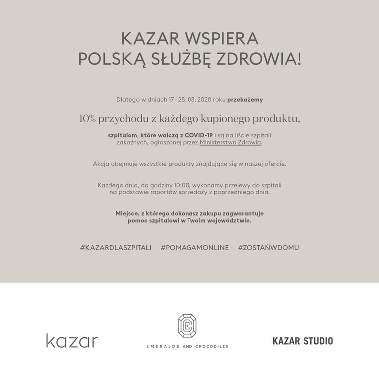 #pomagamonline kazar wspiera polską służbę zdrowia