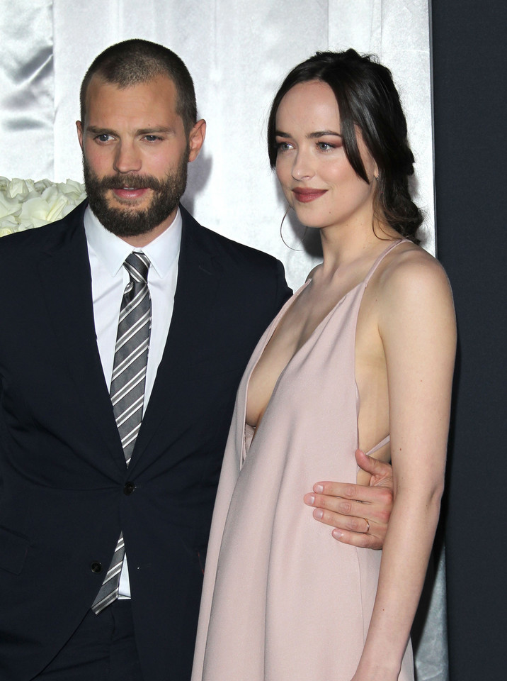 Jamie Dornan i Dakota Johnson na premierze filmu "Ciemniejsza strona Greya"