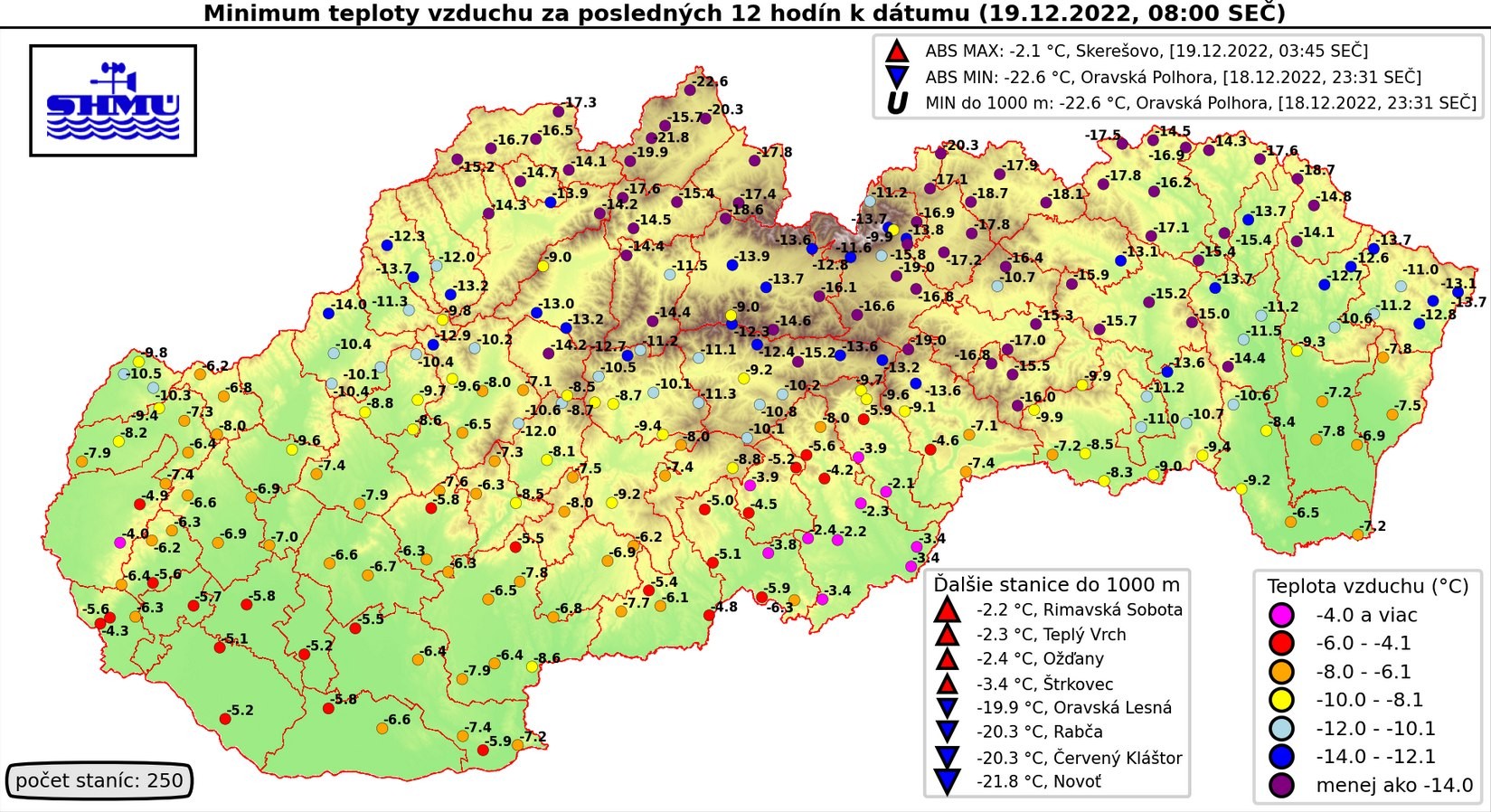 Meteorológovia zaznamenali zatiaľ najchladnejšiu noc tejto zimy.