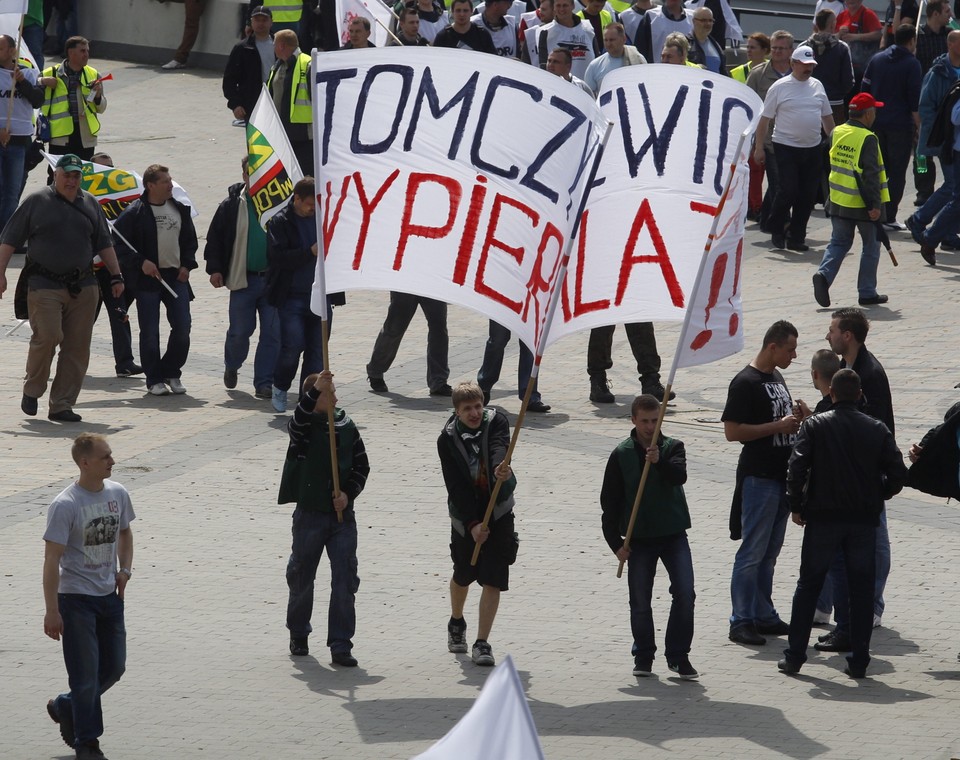 KATOWICE PROTEST GÓRNICZYCH ZWIĄZKÓW ZAWODOWYCH (manifestacja górniczych związkowców)