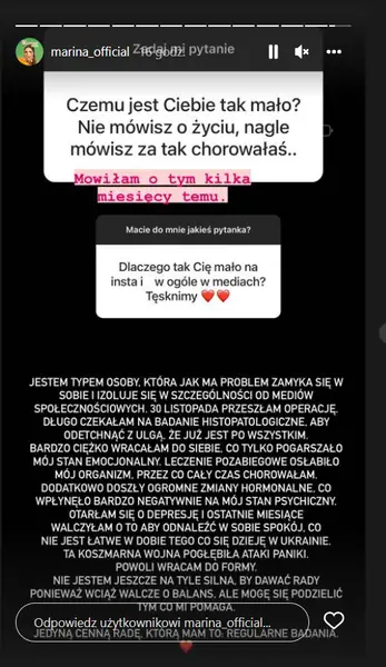 &quot;Wciąż walczę o balans&quot; - przyznała fanom / Instagram