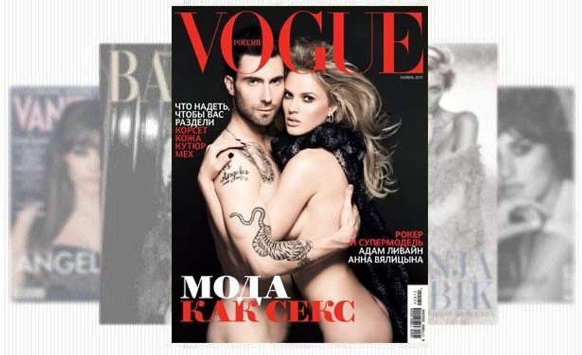 Adam Levine nago w Vogue