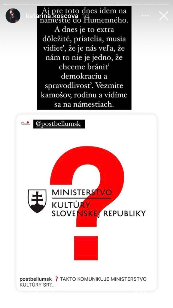 Koščová sa k politickým témam vyjadruje často.
