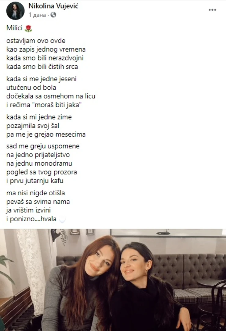 "Uvek je bila vedra,: Nasmejana... Kod nje nije bilo ni stajanja, ni suza" Potresne reči prijatelja Milice koju je mortus pijan pregazio sin bogataša iz temerina - Vimarsana News